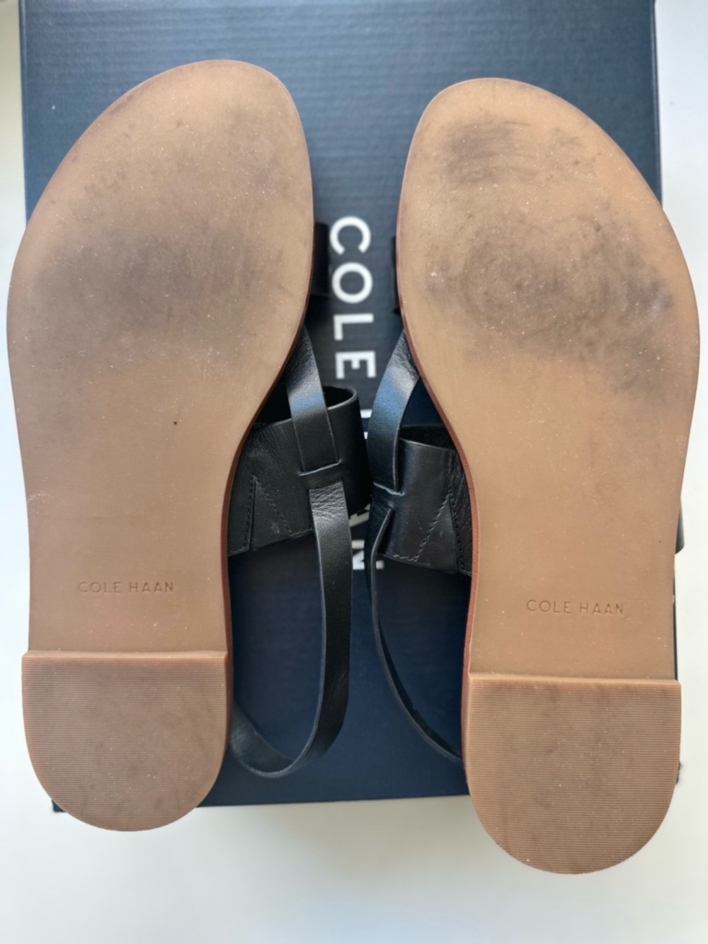 Cole Haan Flynn Flat Sandals Leather Black - 8.5 - Picture 8 of 9